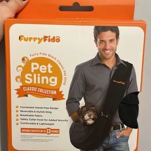 FurryFido Pet Sling up to 13Lbs Reversible Animal Carrier Cat Dog Tote Black New
